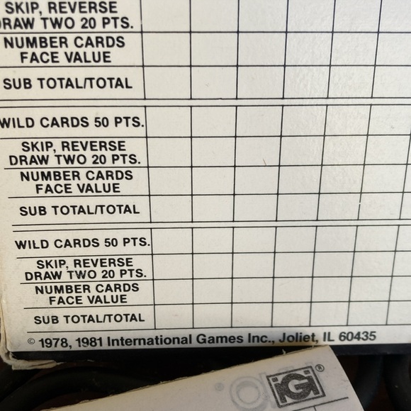 2 sets of vintage 1978 Uno Score Pad - Double Score Cards (Front/Back) No. 4001 - Picture 4 of 4